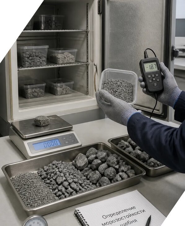 Определение морозостойкости щебня в Новоуральске от 3573 р. | ЭкспертизаРоссия