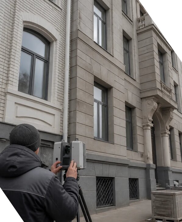 Лазерное сканирование фасадов зданий для обследования в Новоуральске